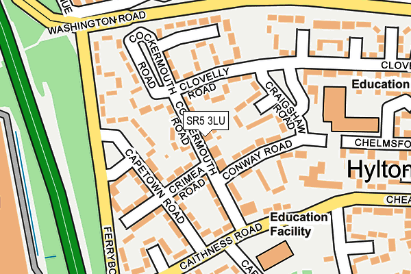 SR5 3LU map - OS OpenMap – Local (Ordnance Survey)