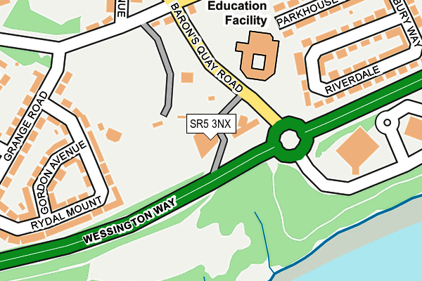 SR5 3NX map - OS OpenMap – Local (Ordnance Survey) SR5 3NX map - OS OpenMap – Local (Ordnance Survey)