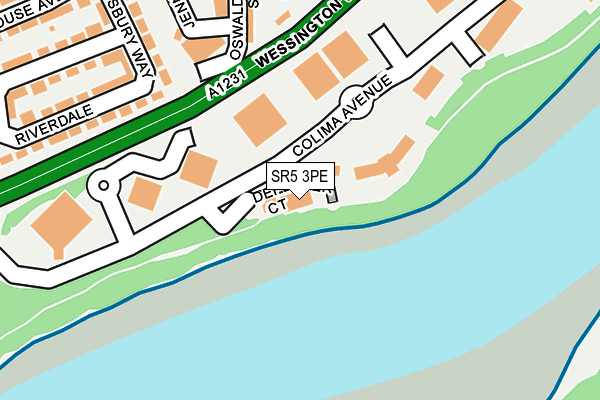 SR5 3PE map - OS OpenMap – Local (Ordnance Survey)