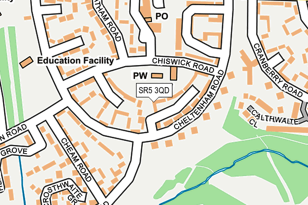 SR5 3QD map - OS OpenMap – Local (Ordnance Survey)