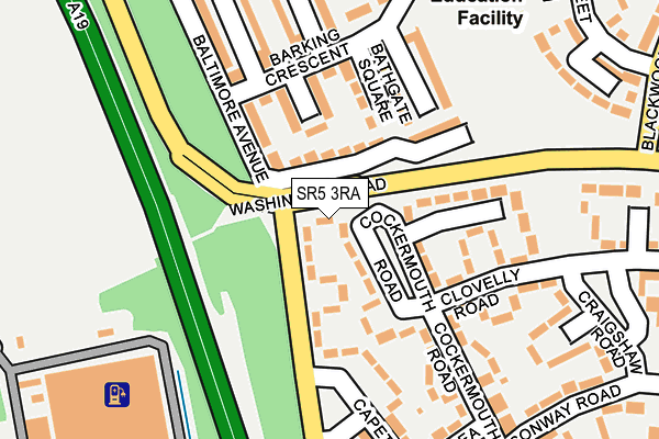 SR5 3RA map - OS OpenMap – Local (Ordnance Survey) SR5 3RA map - OS OpenMap – Local (Ordnance Survey)