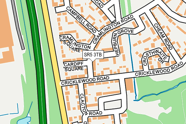 SR5 3TB map - OS OpenMap – Local (Ordnance Survey) SR5 3TB map - OS OpenMap – Local (Ordnance Survey)