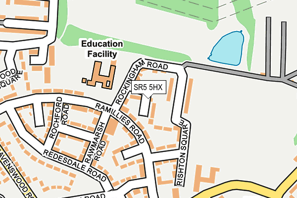 SR5 5HX map - OS OpenMap – Local (Ordnance Survey)