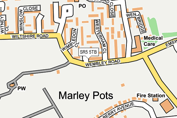 SR5 5TB map - OS OpenMap – Local (Ordnance Survey)