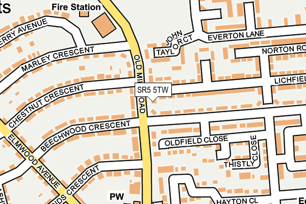 SR5 5TW map - OS OpenMap – Local (Ordnance Survey) SR5 5TW map - OS OpenMap – Local (Ordnance Survey)