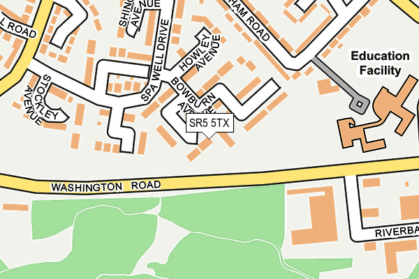 SR5 5TX map - OS OpenMap – Local (Ordnance Survey) SR5 5TX map - OS OpenMap – Local (Ordnance Survey)
