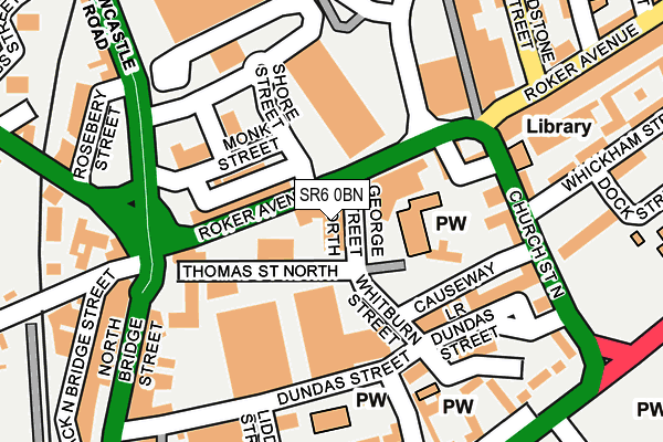 SR6 0BN map - OS OpenMap – Local (Ordnance Survey)