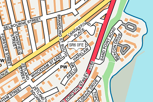 SR6 0FE map - OS OpenMap – Local (Ordnance Survey) SR6 0FE map - OS OpenMap – Local (Ordnance Survey)
