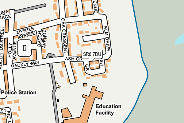 SR6 7DU map - OS OpenMap – Local (Ordnance Survey)