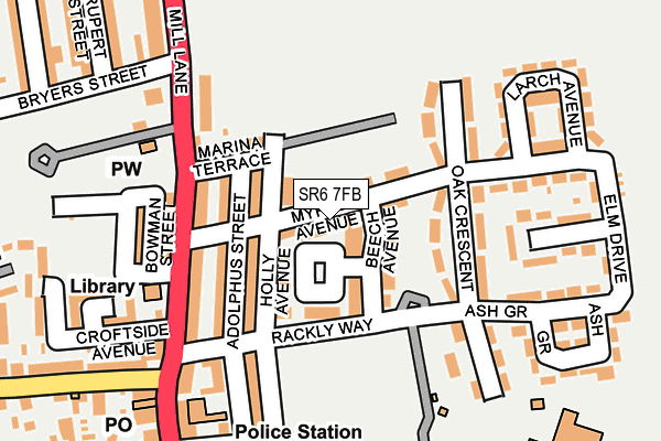 SR6 7FB map - OS OpenMap – Local (Ordnance Survey) SR6 7FB map - OS OpenMap – Local (Ordnance Survey)