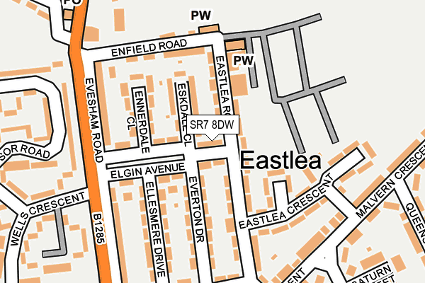 SR7 8DW map - OS OpenMap – Local (Ordnance Survey) SR7 8DW map - OS OpenMap – Local (Ordnance Survey)