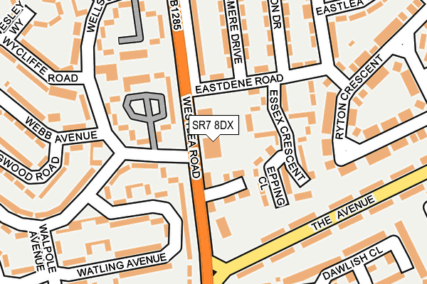 SR7 8DX map - OS OpenMap – Local (Ordnance Survey) SR7 8DX map - OS OpenMap – Local (Ordnance Survey)