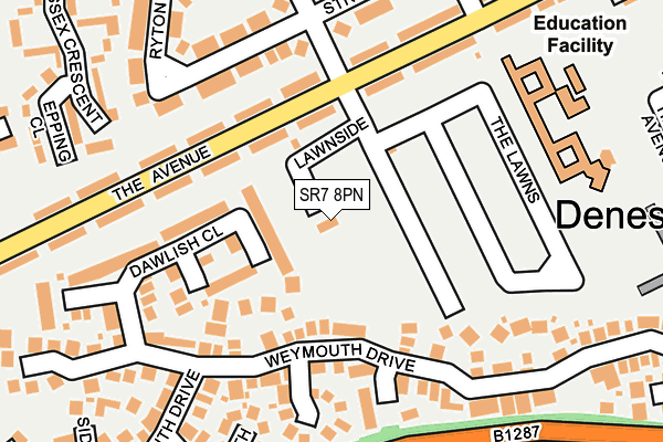 SR7 8PN map - OS OpenMap – Local (Ordnance Survey) SR7 8PN map - OS OpenMap – Local (Ordnance Survey)