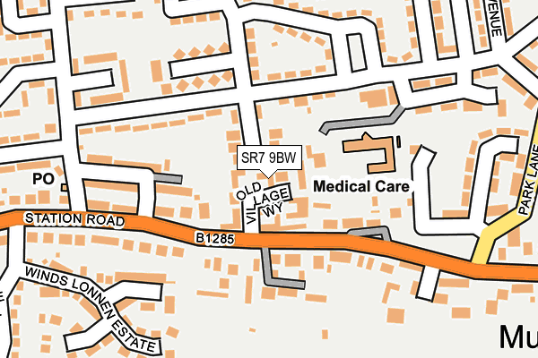 SR7 9BW map - OS OpenMap – Local (Ordnance Survey)