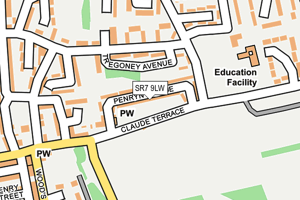 SR7 9LW map - OS OpenMap – Local (Ordnance Survey)