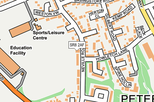 SR8 2AF map - OS OpenMap – Local (Ordnance Survey) SR8 2AF map - OS OpenMap – Local (Ordnance Survey)