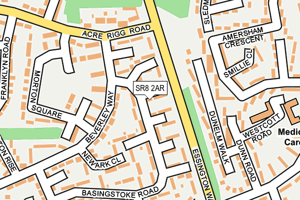 SR8 2AR map - OS OpenMap – Local (Ordnance Survey) SR8 2AR map - OS OpenMap – Local (Ordnance Survey)