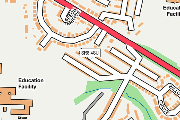SR8 4SU map - OS OpenMap – Local (Ordnance Survey) SR8 4SU map - OS OpenMap – Local (Ordnance Survey)