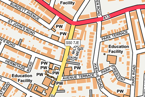 SS0 7JE map - OS OpenMap – Local (Ordnance Survey) SS0 7JE map - OS OpenMap – Local (Ordnance Survey)