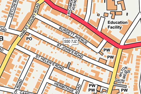 SS0 7JZ map - OS OpenMap – Local (Ordnance Survey) SS0 7JZ map - OS OpenMap – Local (Ordnance Survey)