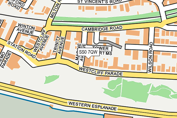 SS0 7QW map - OS OpenMap – Local (Ordnance Survey) SS0 7QW map - OS OpenMap – Local (Ordnance Survey)