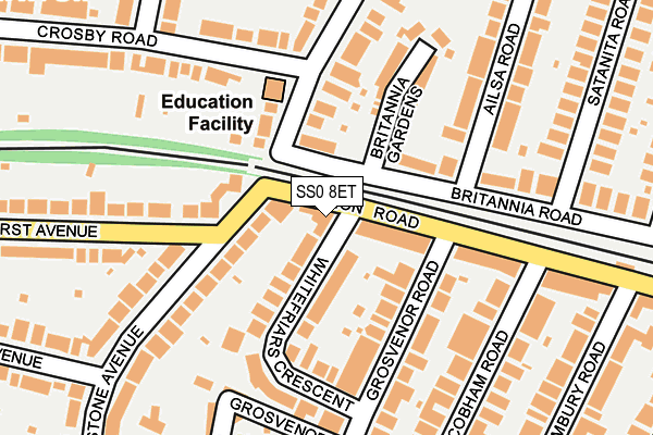 SS0 8ET map - OS OpenMap – Local (Ordnance Survey) SS0 8ET map - OS OpenMap – Local (Ordnance Survey)