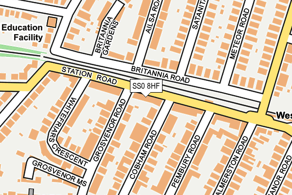 SS0 8HF map - OS OpenMap – Local (Ordnance Survey) SS0 8HF map - OS OpenMap – Local (Ordnance Survey)