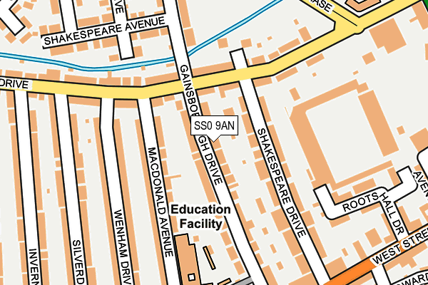 SS0 9AN map - OS OpenMap – Local (Ordnance Survey) SS0 9AN map - OS OpenMap – Local (Ordnance Survey)