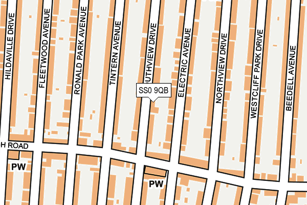 SS0 9QB map - OS OpenMap – Local (Ordnance Survey) SS0 9QB map - OS OpenMap – Local (Ordnance Survey)