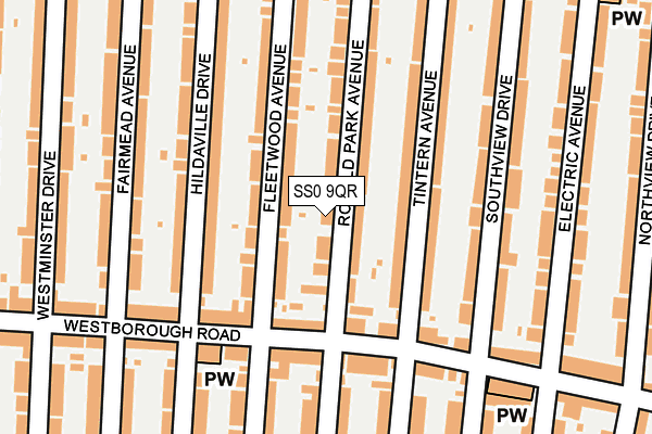 SS0 9QR map - OS OpenMap – Local (Ordnance Survey)