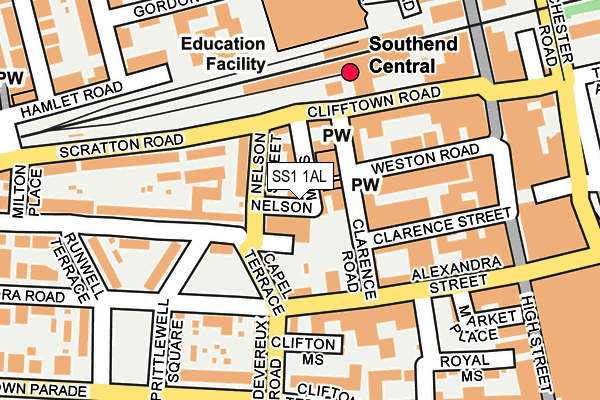 SS1 1AL map - OS OpenMap – Local (Ordnance Survey) SS1 1AL map - OS OpenMap – Local (Ordnance Survey)