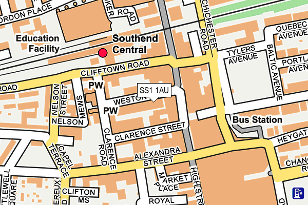 SS1 1AU map - OS OpenMap – Local (Ordnance Survey) SS1 1AU map - OS OpenMap – Local (Ordnance Survey)