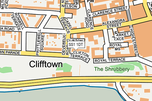 SS1 1DT map - OS OpenMap – Local (Ordnance Survey) SS1 1DT map - OS OpenMap – Local (Ordnance Survey)