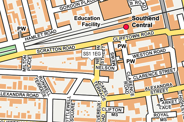 SS1 1EG map - OS OpenMap – Local (Ordnance Survey) SS1 1EG map - OS OpenMap – Local (Ordnance Survey)