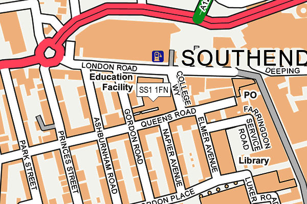SS1 1FN map - OS OpenMap – Local (Ordnance Survey) SS1 1FN map - OS OpenMap – Local (Ordnance Survey)
