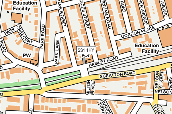 SS1 1HY map - OS OpenMap – Local (Ordnance Survey) SS1 1HY map - OS OpenMap – Local (Ordnance Survey)