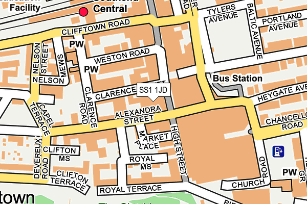 SS1 1JD map - OS OpenMap – Local (Ordnance Survey)