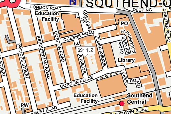 SS1 1LZ map - OS OpenMap – Local (Ordnance Survey) SS1 1LZ map - OS OpenMap – Local (Ordnance Survey)
