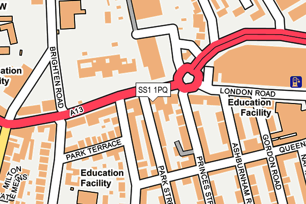 SS1 1PQ map - OS OpenMap – Local (Ordnance Survey) SS1 1PQ map - OS OpenMap – Local (Ordnance Survey)