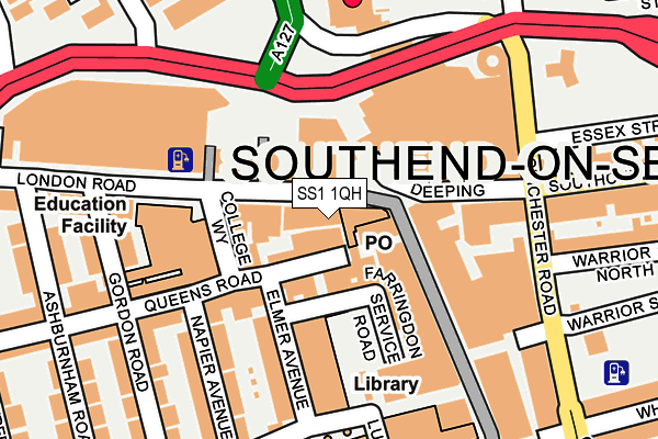 SS1 1QH map - OS OpenMap – Local (Ordnance Survey) SS1 1QH map - OS OpenMap – Local (Ordnance Survey)