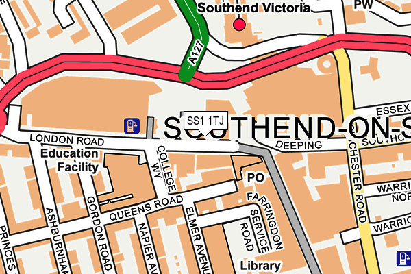 SS1 1TJ map - OS OpenMap – Local (Ordnance Survey) SS1 1TJ map - OS OpenMap – Local (Ordnance Survey)