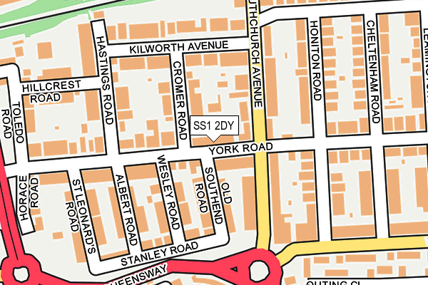 SS1 2DY map - OS OpenMap – Local (Ordnance Survey) SS1 2DY map - OS OpenMap – Local (Ordnance Survey)