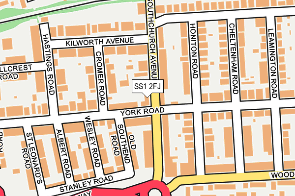 SS1 2FJ map - OS OpenMap – Local (Ordnance Survey) SS1 2FJ map - OS OpenMap – Local (Ordnance Survey)