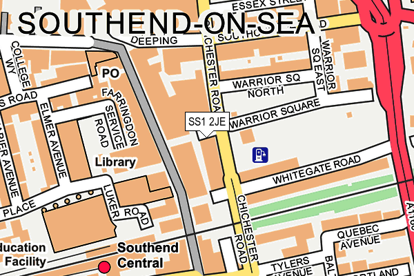 SS1 2JE map - OS OpenMap – Local (Ordnance Survey) SS1 2JE map - OS OpenMap – Local (Ordnance Survey)