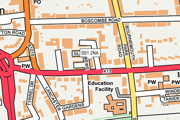 SS1 2NA map - OS OpenMap – Local (Ordnance Survey) SS1 2NA map - OS OpenMap – Local (Ordnance Survey)