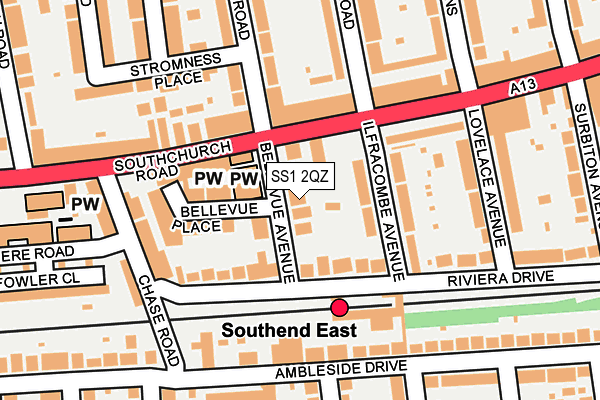 SS1 2QZ map - OS OpenMap – Local (Ordnance Survey)
