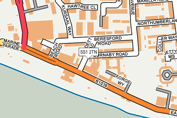 SS1 2TN map - OS OpenMap – Local (Ordnance Survey) SS1 2TN map - OS OpenMap – Local (Ordnance Survey)