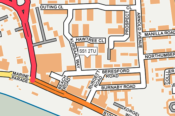 SS1 2TU map - OS OpenMap – Local (Ordnance Survey) SS1 2TU map - OS OpenMap – Local (Ordnance Survey)