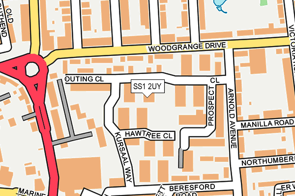 SS1 2UY map - OS OpenMap – Local (Ordnance Survey) SS1 2UY map - OS OpenMap – Local (Ordnance Survey)