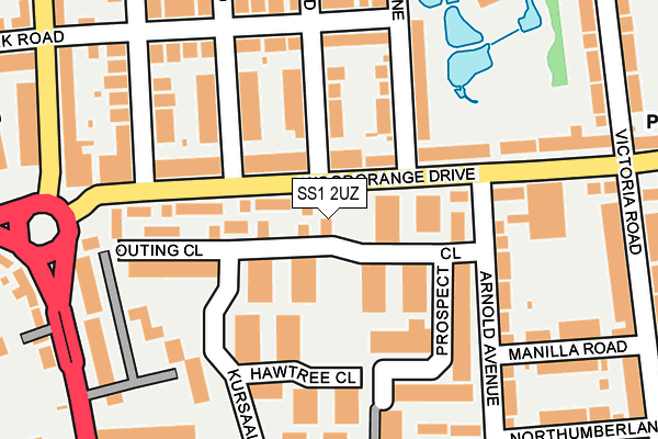 SS1 2UZ map - OS OpenMap – Local (Ordnance Survey) SS1 2UZ map - OS OpenMap – Local (Ordnance Survey)